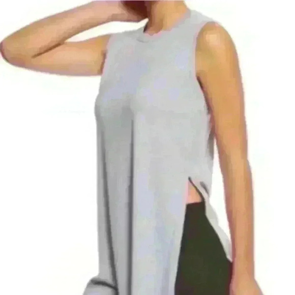 Betsey Johnson performance tunic top ribbed gray size small active workout - Picture 1 of 8